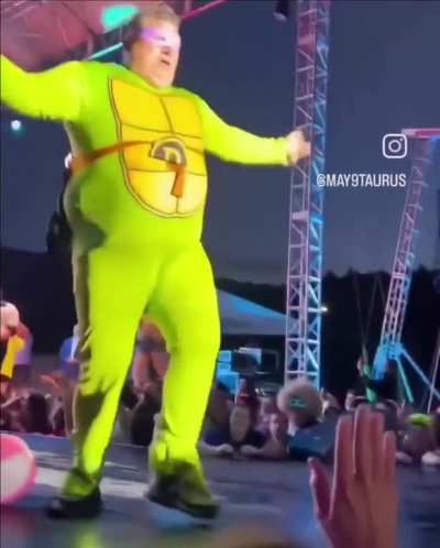 Stage dive gone wrong.