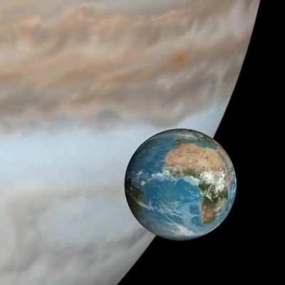 Сравнение скорости вращения Земли и Юпитера и их размеров