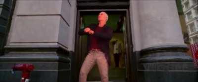 Finkledick after a successful ethnic cleansing in his apartment building