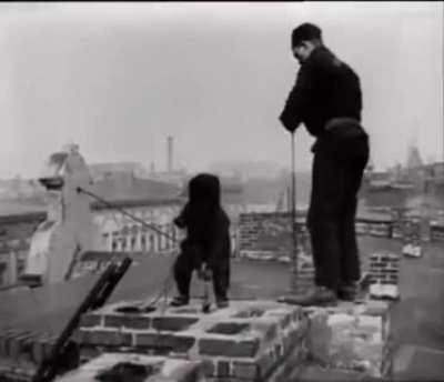 Footage of a 3 year old chimney sweep from the 1930's