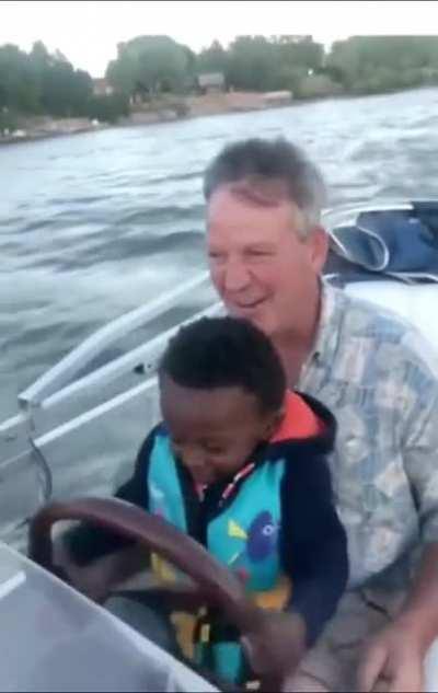 Kid is having the time of his life.