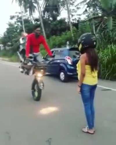 Bike stunt goes wrong