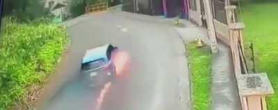 When you thing dudes on the bike are the idiots…