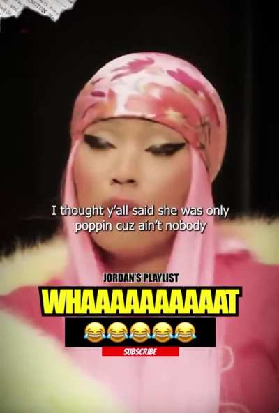 Omg Nicki is hilarious 😆😅 she didn’t lie tho 🙏