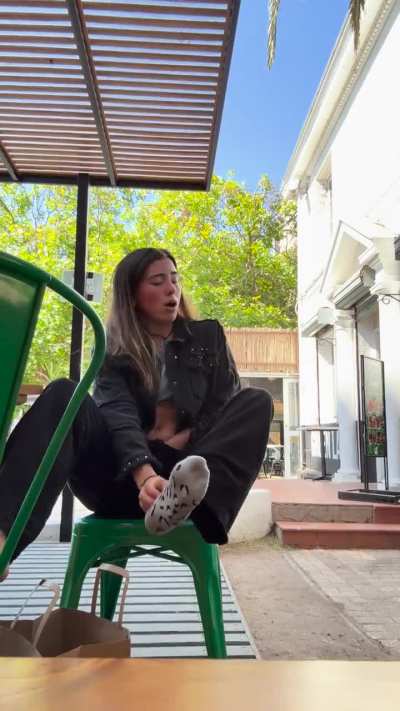 I was masturbating in public while sniffing my feet until I got caught 😅