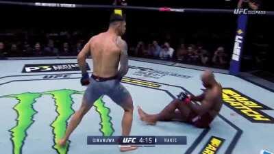 Aleksandar Rakic puts Jimi Manuwa to sleep with a brutal head kick
