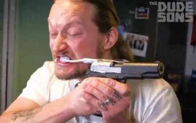 A homemade electric toothbrush