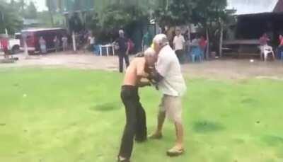 I heard your bitchass were talking shit about my grandson, Philip