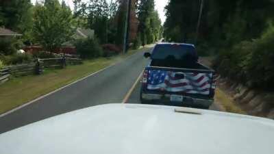 A heated exchange between a trucker and an angry man....