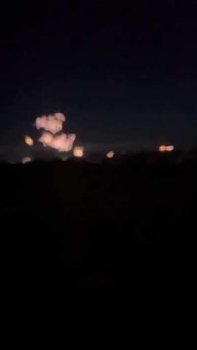 City of Nikopol, Dnipropetrovsk Oblast being hit hard by Russian incendiary munitions tonight.