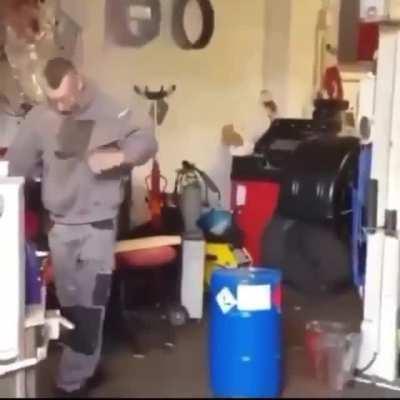 HMB while I cut open a flammable tank
