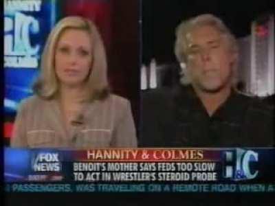 Kevin Nash on Fox News after the Benoit murders. As both news anchors try and claim that the actions were motivated solely by steroids and 