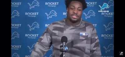 [Highlight] Lions DT Levi Onwuzurike on his role: “You gotta go up the B gap and take out the tackle for your outside linebacker to come inside of you… no… to come under you”