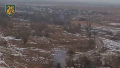 A Ukrainian ZSU-23-4 Shilka of the 36th Marine Brigade acting as ground support.
