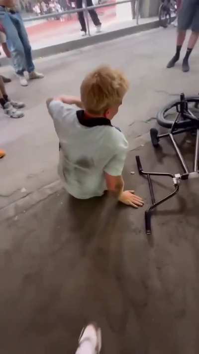 Guy tries insane BMX jump multiple times