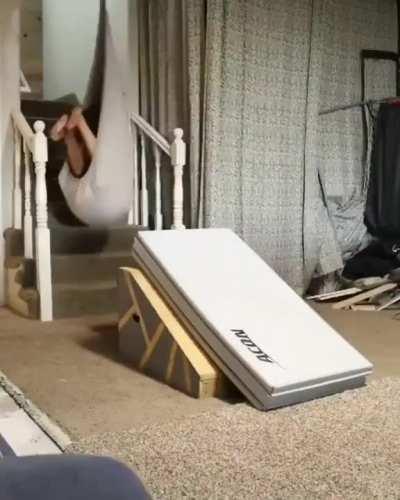 casual Double backflip on yoga ball