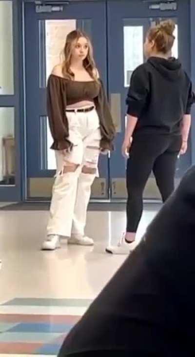 fight doesn’t actually start until like halfway (i don’t think it’s really a fight cause white pants girl ain’t even get a chance 😭😭)