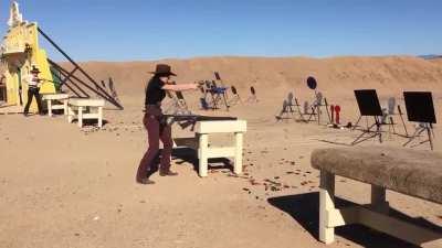 Women's Cowboy shooting competition