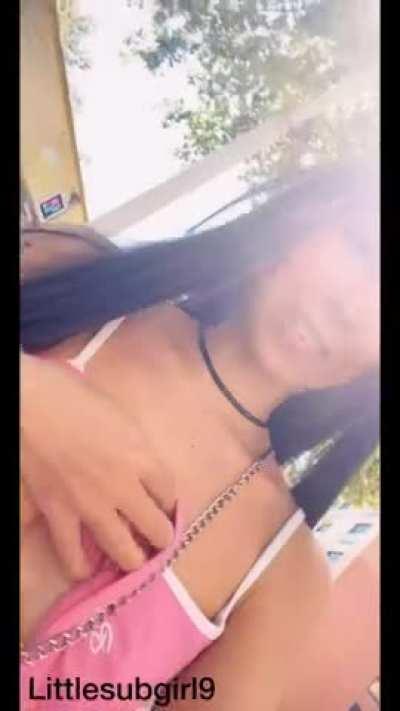 Dared by my friend to flash my tits in public ;)