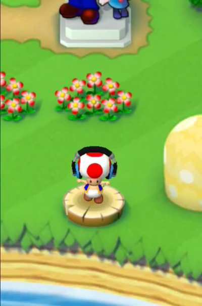 Toad jamming out in Mario Run