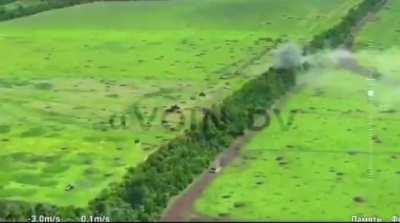 Ru POV: Drone footage of a Russian Motorized Rifle Company repelling a Ukrainian column.