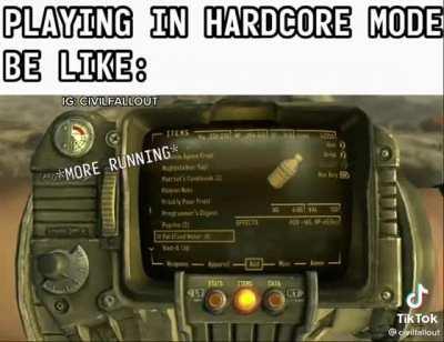 Hardcore mode be like