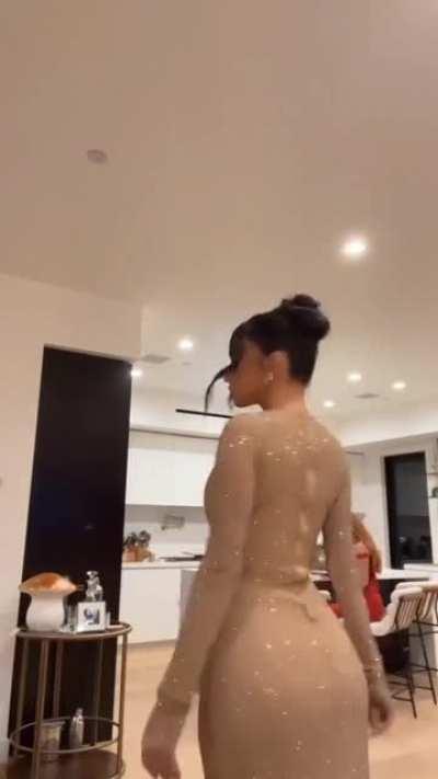 Showing off her dress