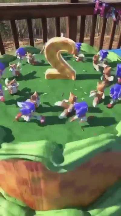 Sonic and tails birthday cake