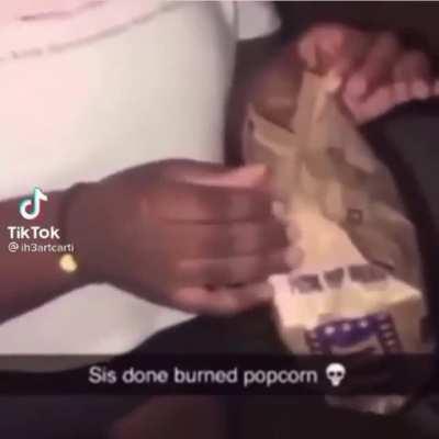 burnt popcorn