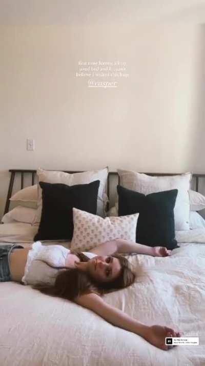 First time owning a king sized bed and throwing herself on to it (May 2023)