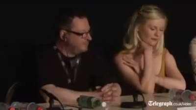 Kirsten Dunst watching her hard work on a movie disappear by watching the director's Nazi comments