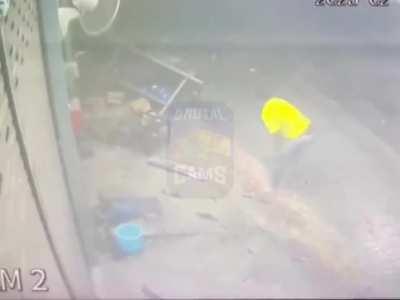 A Car Wipes Out 3 Men Eating Some Dinner Outside