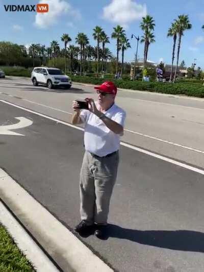 Biden supporter punches elderly man in alleged self defense.