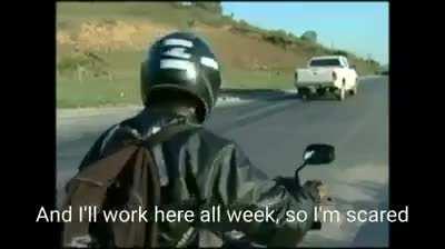 At least he had his helmet on