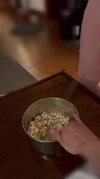Ruining his popcorn 😈💦🍿