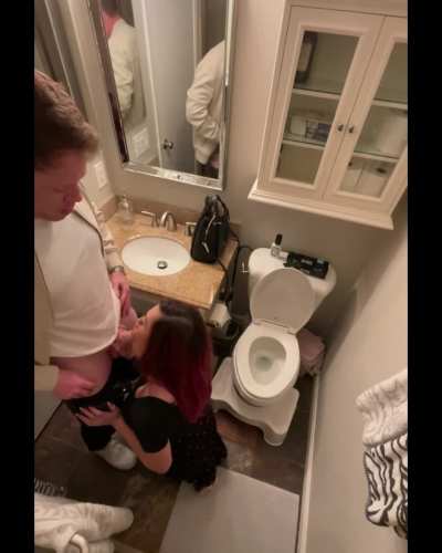 Quick trip to the bathroom at the family function 