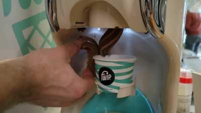 To get ice cream into a cup