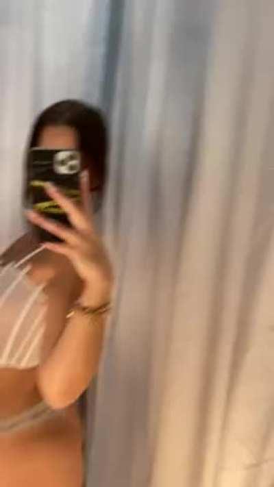 Do you like my 18 years old tits... I wish you were in the changing room with me