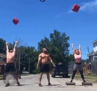 Is gravity to blame here or her technique? 🤭