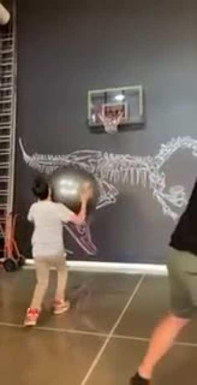 Playing with exercise balls