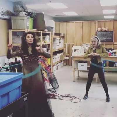 Hula Hooping on Set