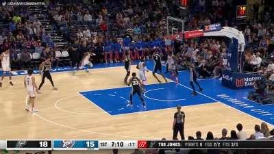 [Highlight] Wembanyama gets completely turned around, still recovers for the block from behind