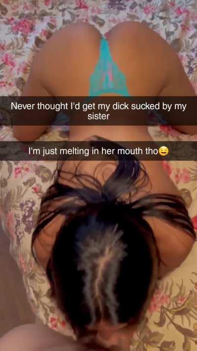 Surprise blowjob for lucky brother