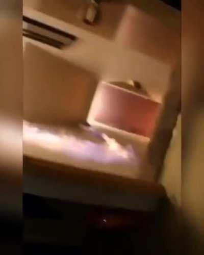 Idiot starts a fire in his house
