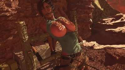 Lara Croft gets fingered (FatCat17)