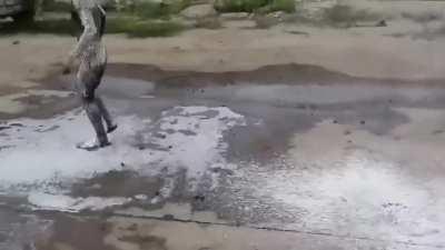 When you jump in an oil pit...