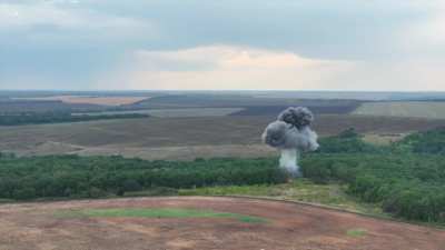 Russian Shahed / Geran drone strike on Ukrainian position / radar equipment recorded from multiple angles, Kharkiv region