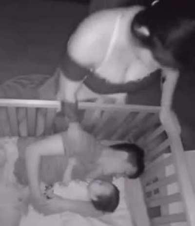 To help her husband put the baby to sleep