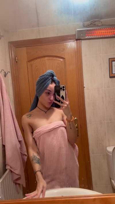 Coming out of the shower 