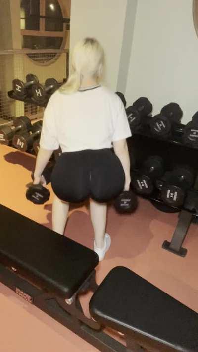 (f) Anybody there who wants to be my gym instructor?